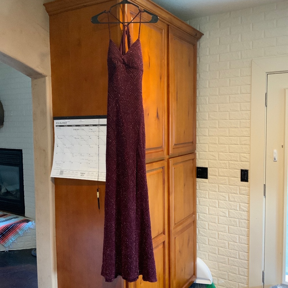 Sequin hearts red maxi dress